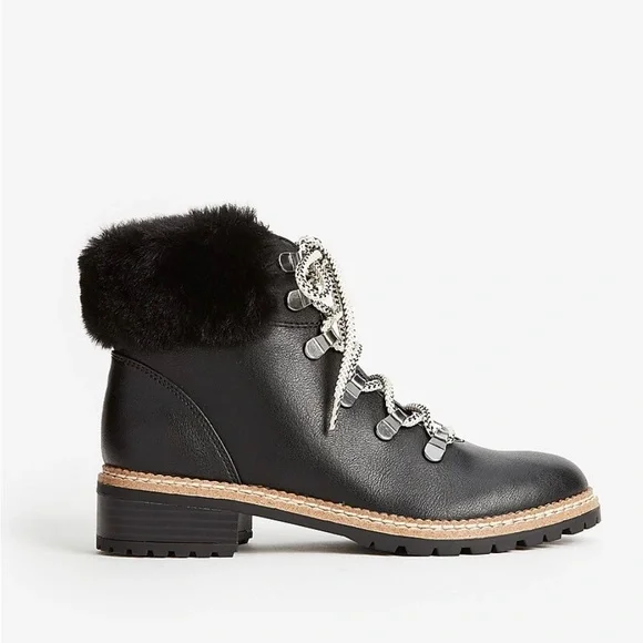 Express faux fur hiker boots deals